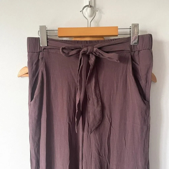 Aritzia Wilfred Faun Wide-Leg Pants Dark Mauve Purple  Size Medium - Picture 4 of 7